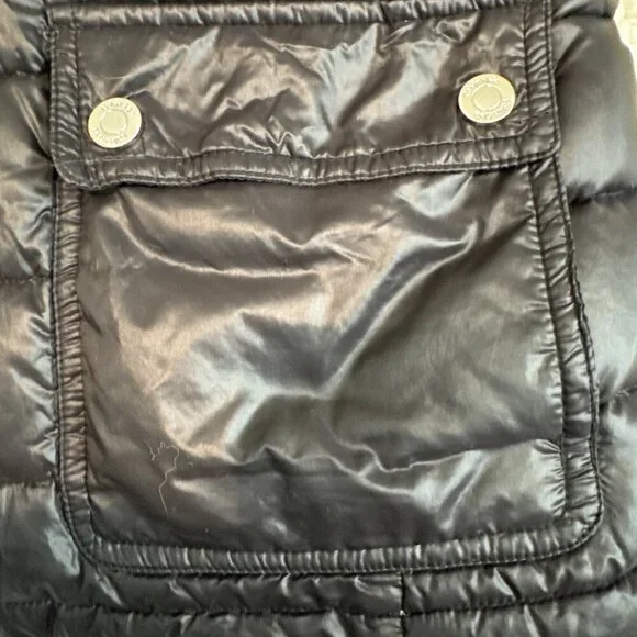 Calvin Klein Black Premium Down puffer Jacket Short, Woman’s Medium zip pocket - Picture 10 of 14